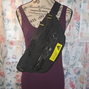 Adidas Black and Yellow Crossbody Bag